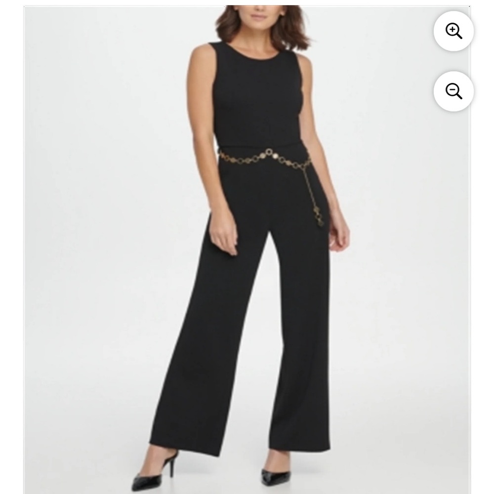 DKNY Black Sleeveless Jumpsuit